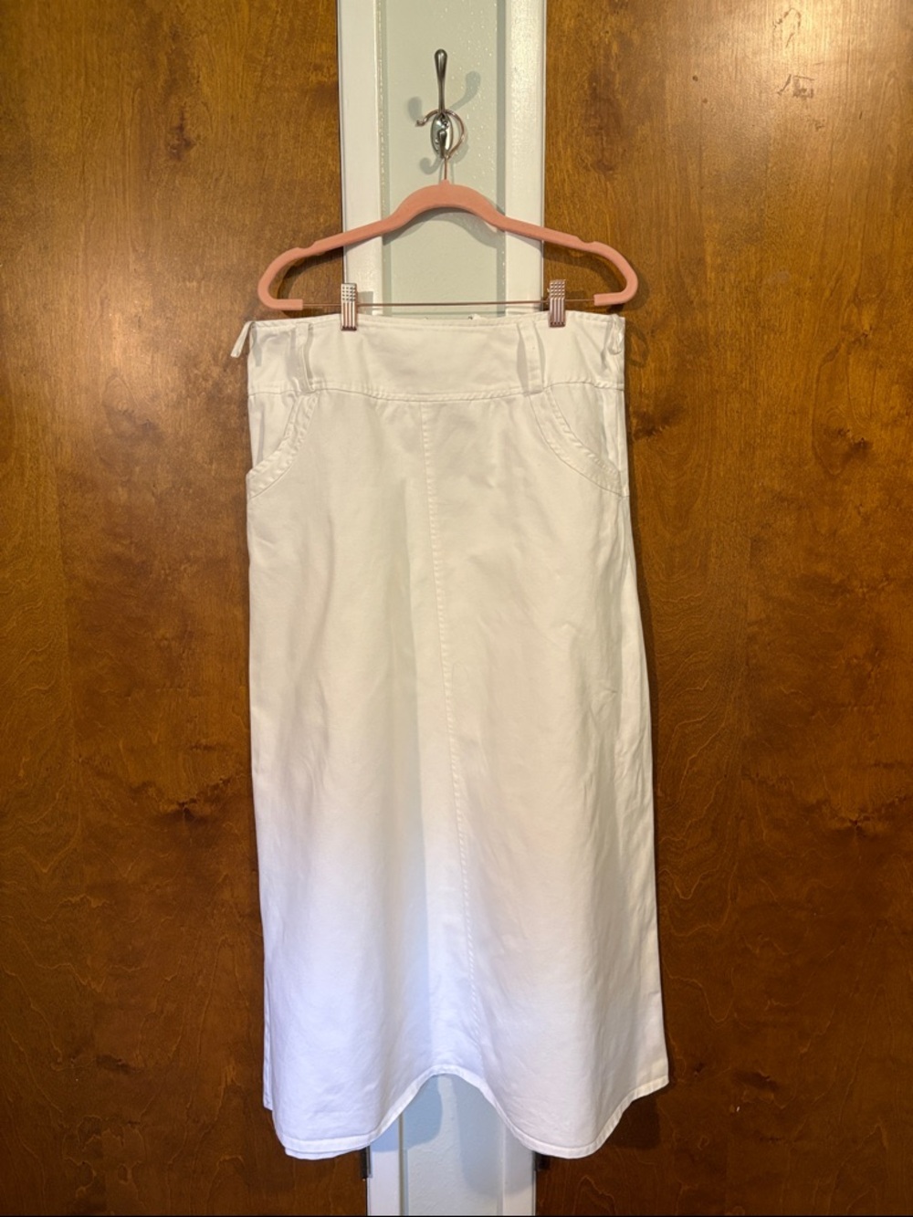 White Denim Maxi Skirt